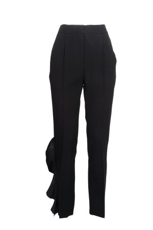 Pantalone con pences e rouche in raso di seta - immagine 3