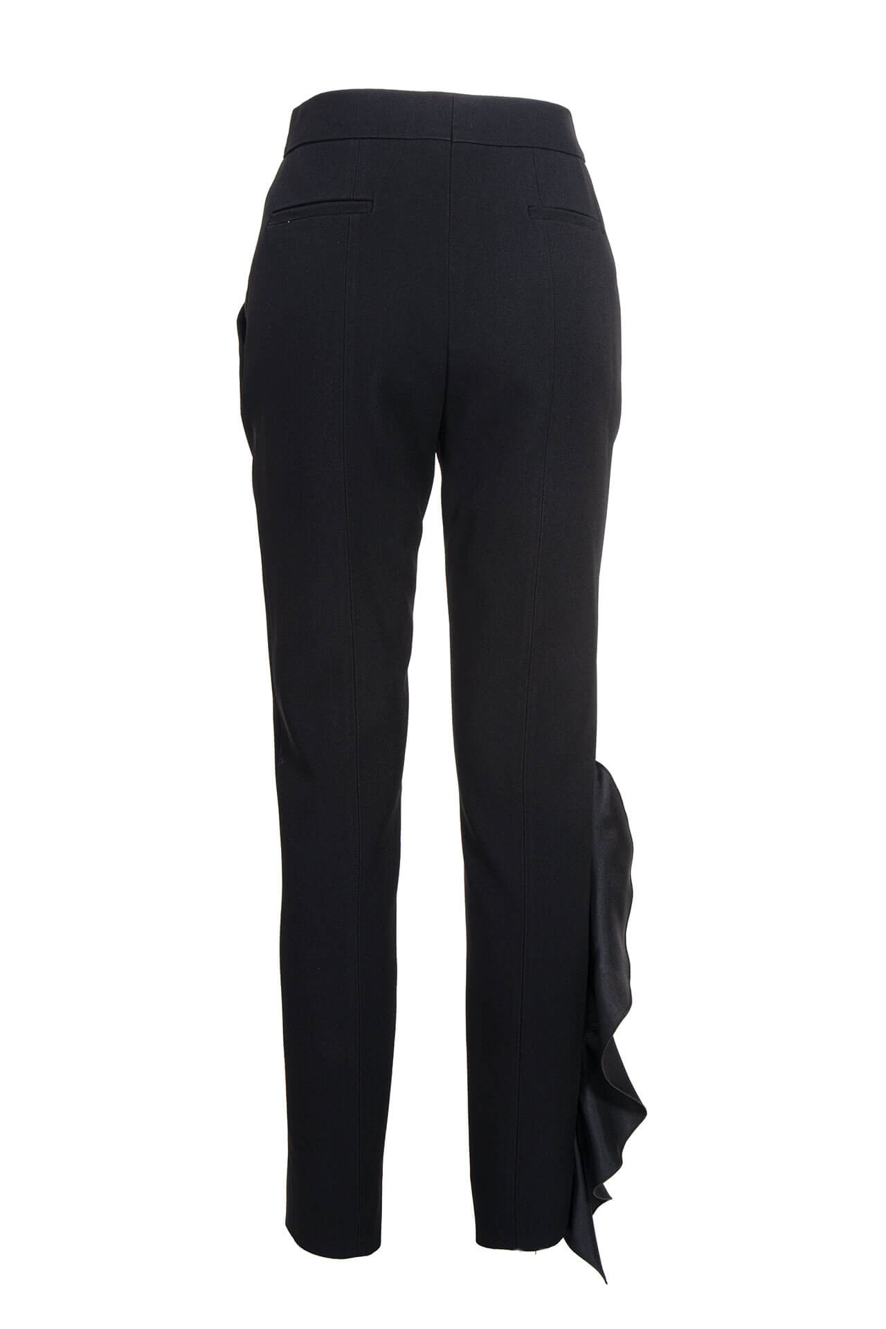 Pantalone con pences e rouche in raso di seta - immagine 2
