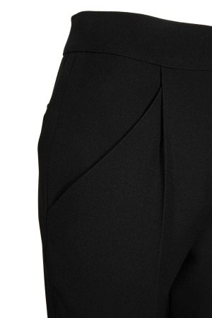 Pantalone con pences e rouche in raso di seta - immagine 4