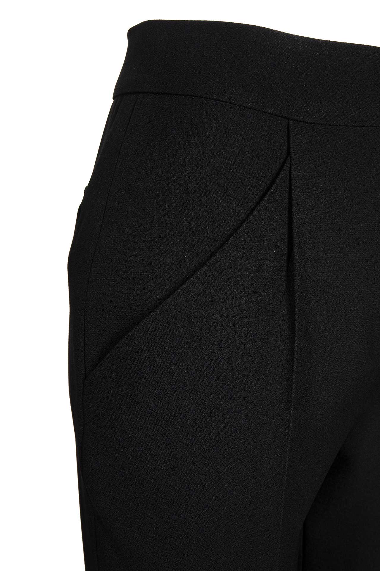Pantalone con pences e rouche in raso di seta - immagine 4