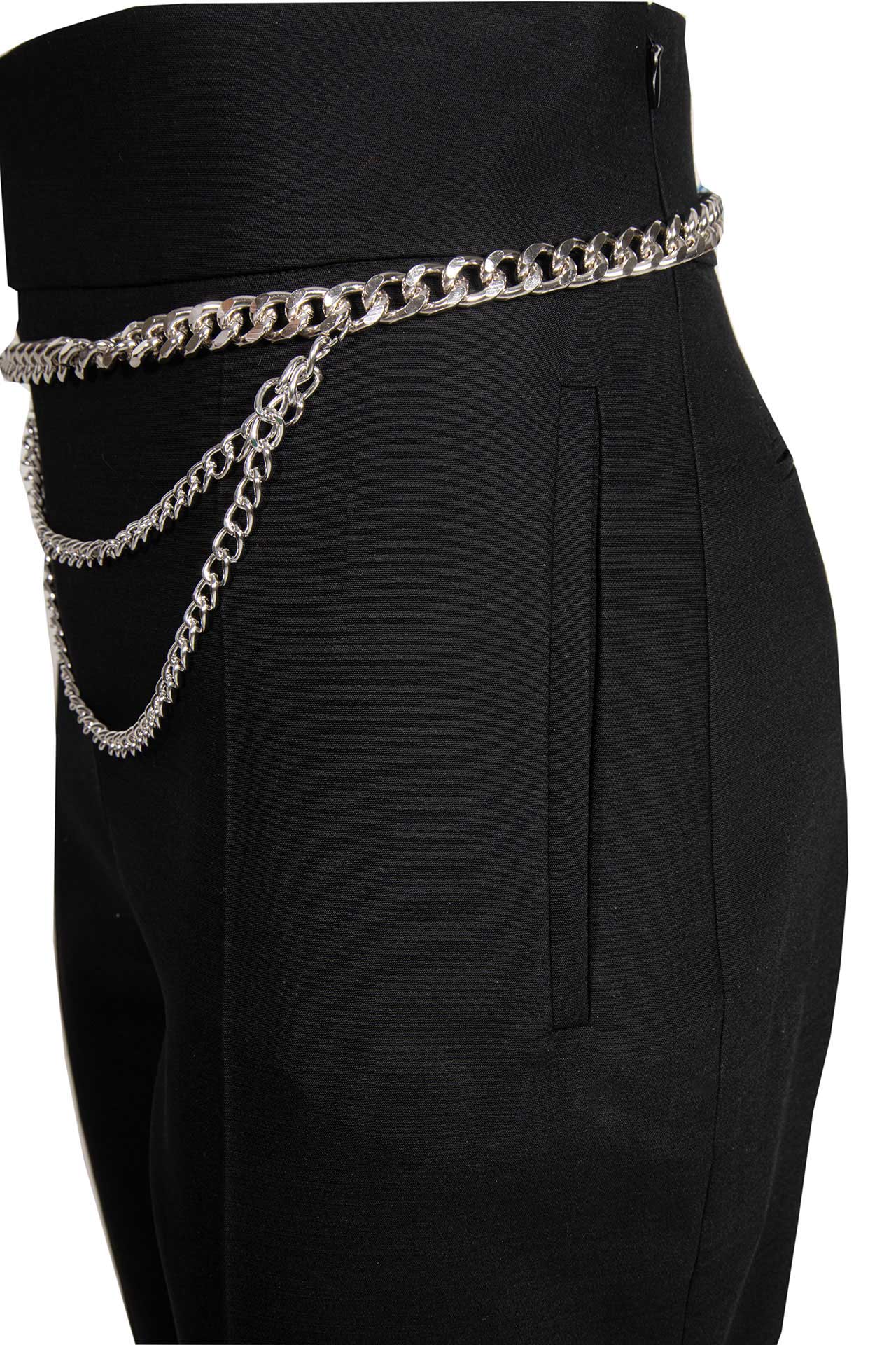 Pantalone basic in misto seta e lana - immagine 3