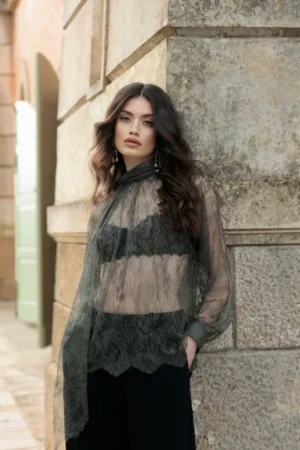 Camicia Raglan in pizzo