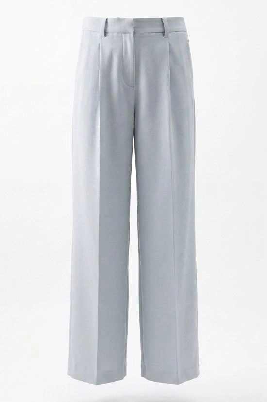 PANTALONE DONNA IN LANA E SETA A VITA BASSA - immagine 3